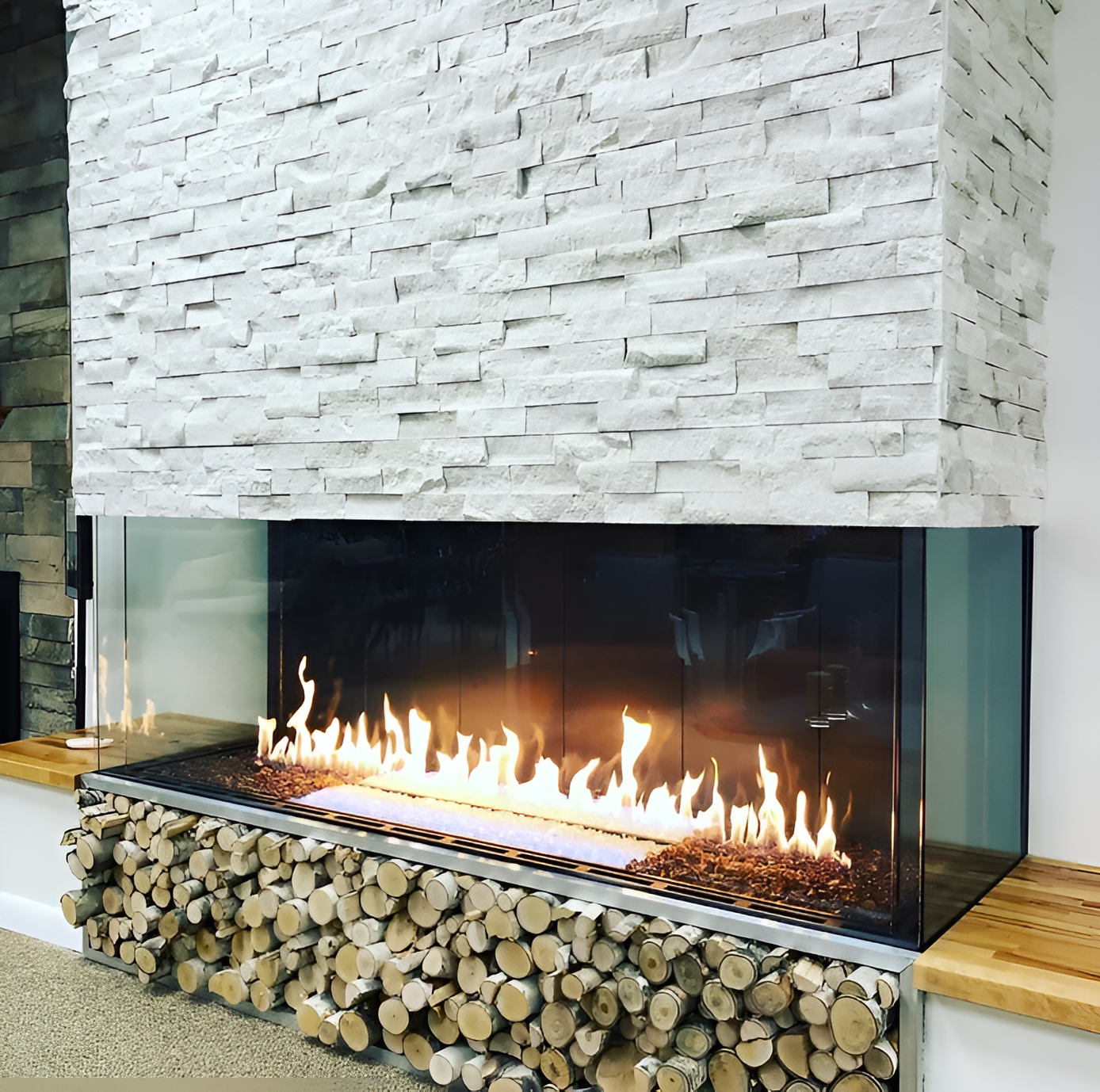 Carrara Split-Face & Ledger Panel